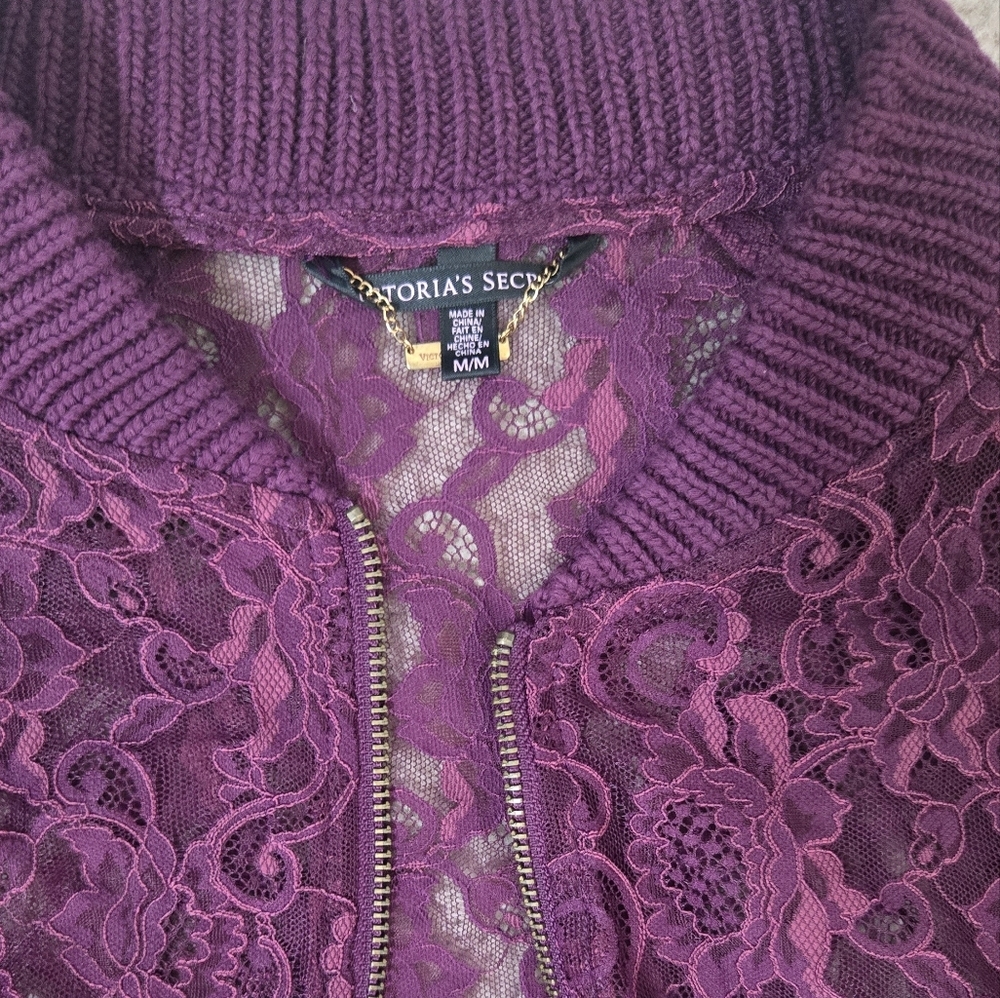 NWOT Victoria's Secret Lace Bomber Jacket Size Medium - Picture 2 of 3